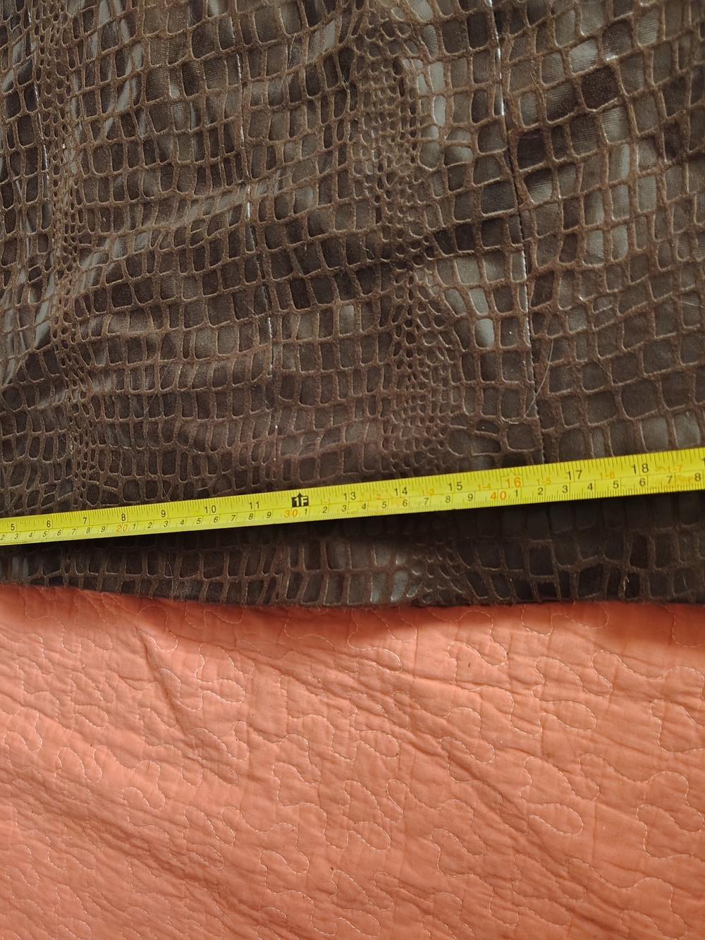 Selene Sport Brown Croc-Embossed Faux Leather Jacket - Picture 9 of 11